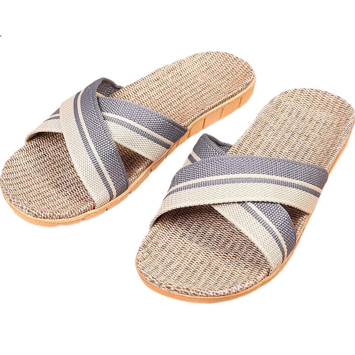 Домашние тапочки Huili Linen HL2187, мужские/женские, размер 40-41, серые