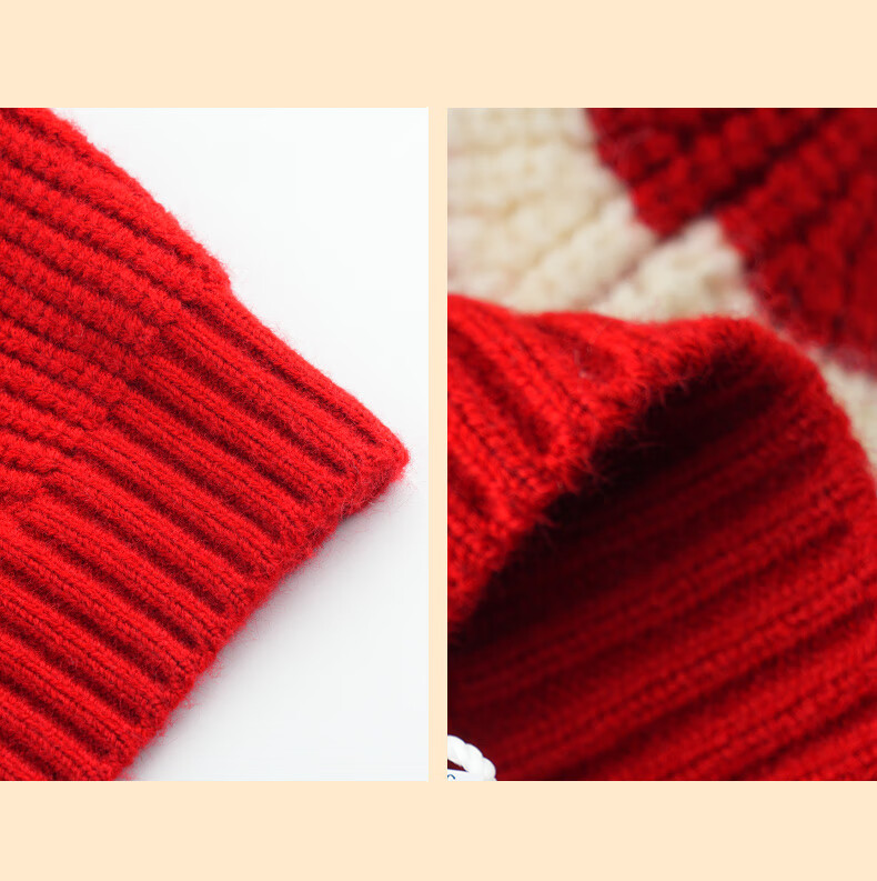 MOMOCO Boys' Winter Thick Knit Sweater Casual Korean Style Striped Red 90 3