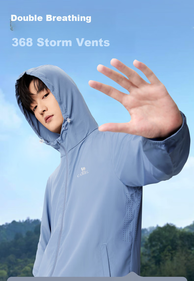 CAMEL Men's Ice Silk Sun Protection Clothing UPF50+, Outdoor Breathable Couple Skin Coat Sun Protection Jacket M13BA6V073F 10