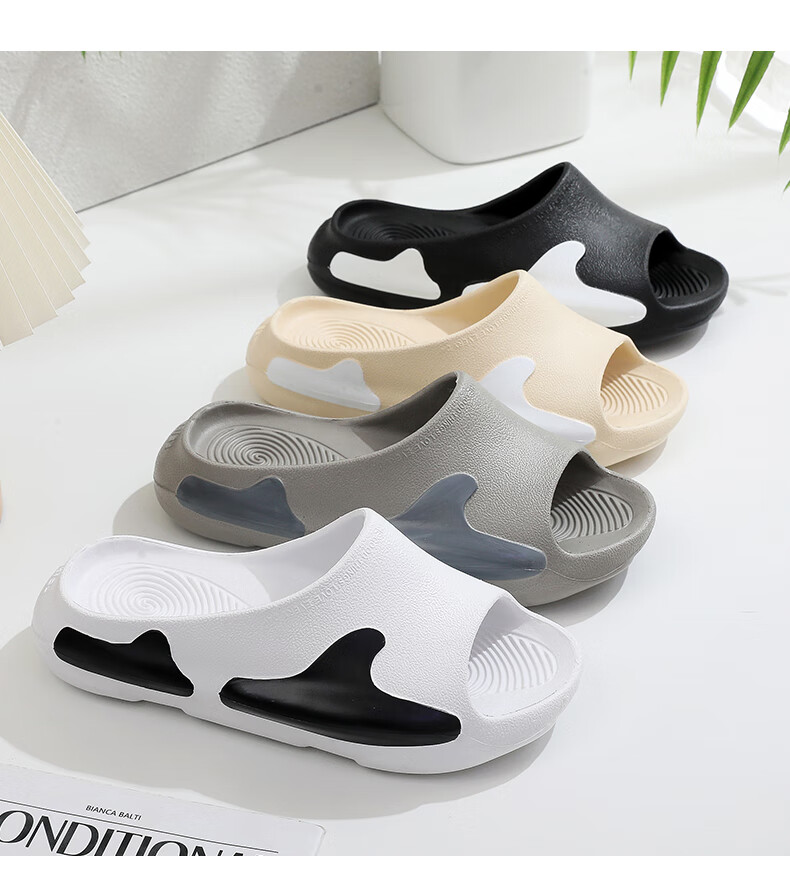 XGGC Basketball Outdoor Slippers for Men, Summer Stepping-On Feel, Non-Slip Beach Sandals, Large Size, White, 46-47 3