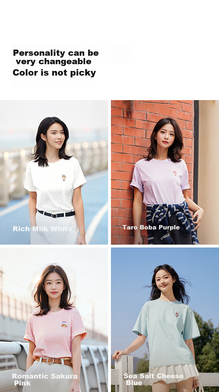 Semir [Colorful Cool-Feeling T-Shirt] Women's Short-Sleeve T-Shirt, Mid-Length, Loose-Fitting, Comfortable Embroidered Top, 109324100007 5