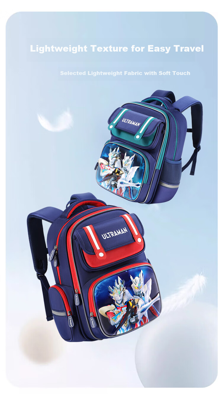 Ultraman Children's Backpack for Primary School Boys Grades 1-4, Lightweight Sero Backpack Gift Box Set SU80092 Burgundy 1