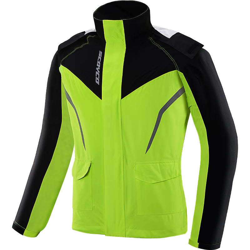 SCOYCO RC10-2 Motorcycle Riding Raincoat, Rider-Specific Two-Piece Rain Pants, Waterproof Electric Bike Rain Jacket Set for All Seasons