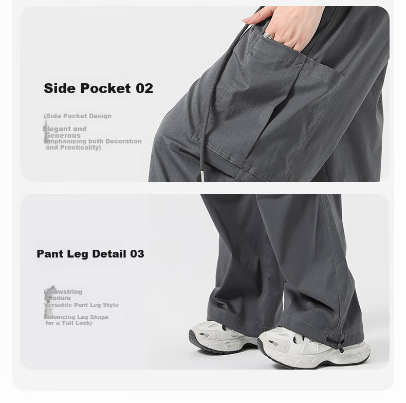 FitonTon Women's Pants, New Style for Fall/winter 2025, American-Style Large Pockets, Cargo Pants, High-Waisted Straight-Leg, Loose-Fitting, Slimming Casual Pants for Wome 10