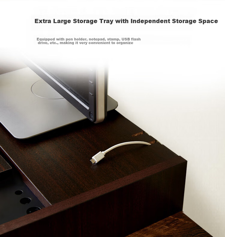 ECOLA Computer Monitor Riser Stand, Desktop Screen Double-Layer Bracket, Office Desk Organizer Shelf, Storage Rack, VT01WT, White 6
