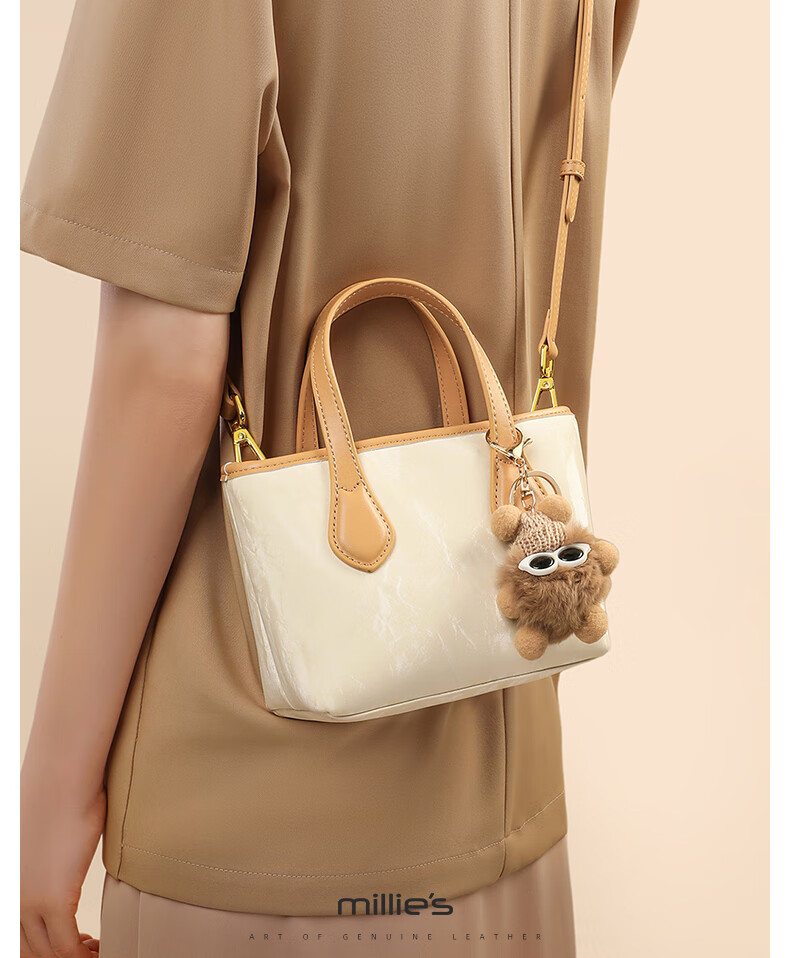Millies Leather Handbag, Women's Fashion Crossbody Bucket Bag, Light Luxury Shoulder Bag, Practical Birthday And Mother's Day Gift for Mom 3