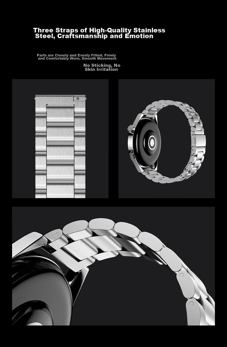 Canghua Compatible with Xiaomi Watch S5 Strap, Suitable for Xiaomi Watch 5/S4/S4Sport/S3/S2/S1/S1Pro/Color Smartwatch, Three-Strand Steel Metal Stainless Steel Wristband 6