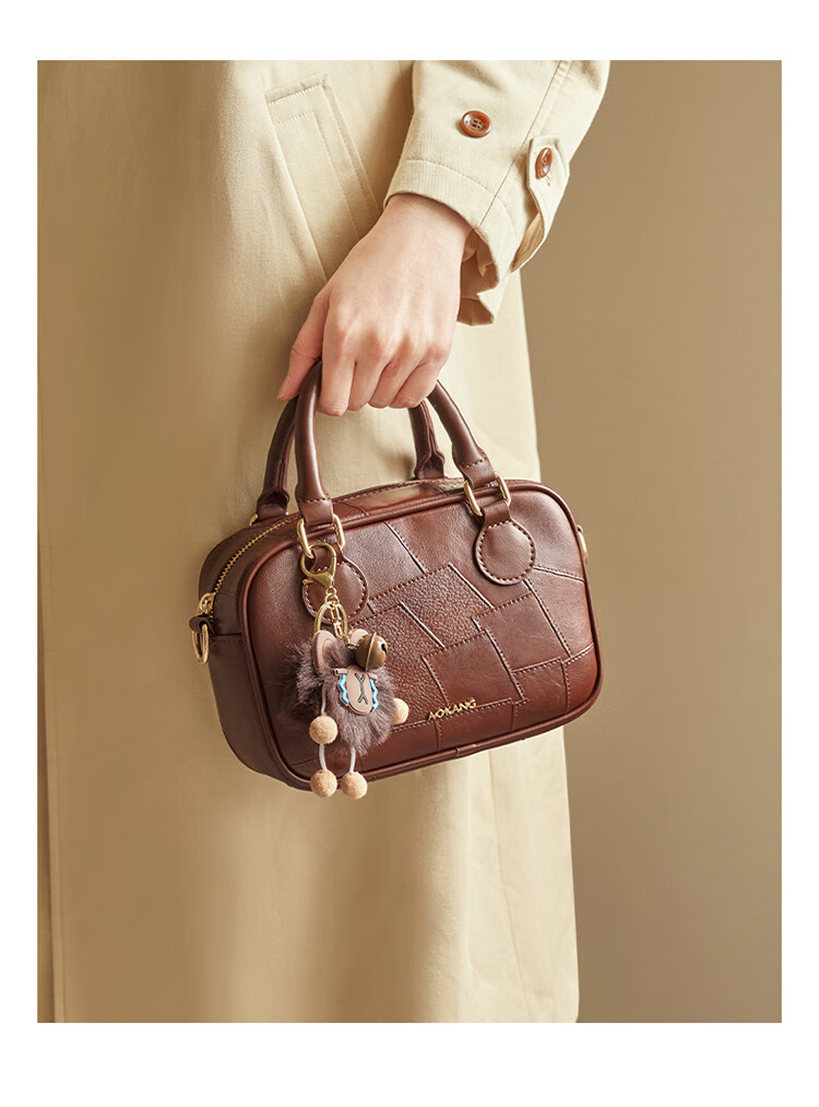 Aokang Women's Handbag, Fashionable Bowling Bag, Trendy Versatile Commuter Crossbody Shoulder Bag, Birthday Gift for Wife Or Girlfriend on May 20th 2