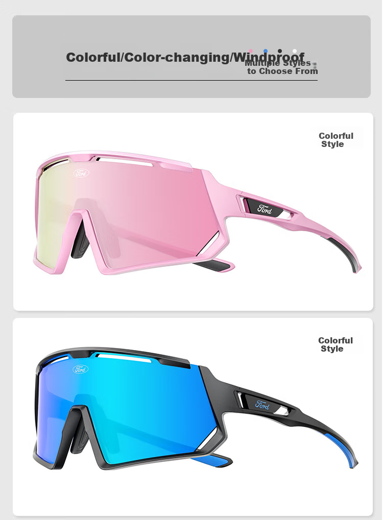 Fute Outdoor Cycling Running Hiking Glasses, Day And Night Use Polarized Goggles, Color-Changing Pink - F166-01 3