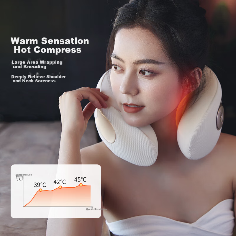 Liangjie MT02 Cervical Massager, U-Shaped Portable Neck Massager, Shoulder And Neck Massage Pillow, Kneading Neck And Shoulder, Trapezius Muscle, Hot Compress, Mid-Autumn Festival Gift Box, Birthday Present for Friends And Parents