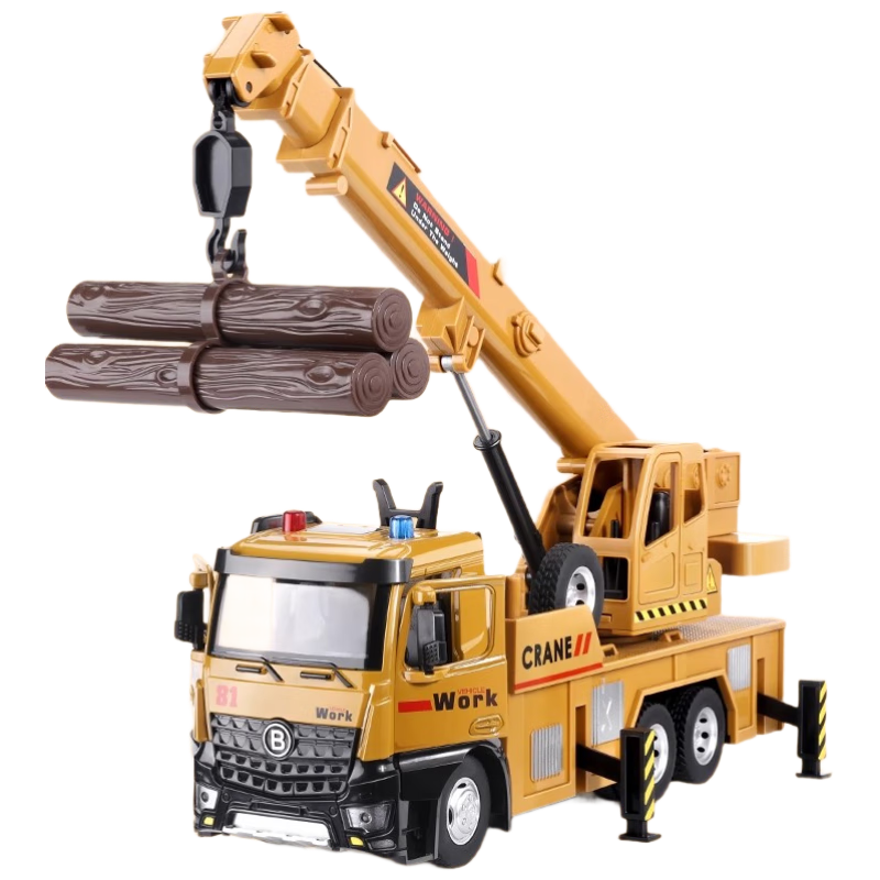 Mabaozibao Crane Toy for Children Aged 3-6, 2-Tower Crane Model, Oversized Excavator, Construction Vehicle, Baby Car