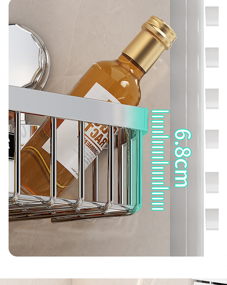 Gongxun Bathroom Suction Cup Shelf, Toilet Triangle Rack, No Drilling Required, Wall-Mounted, Washroom Corner Shelf 2