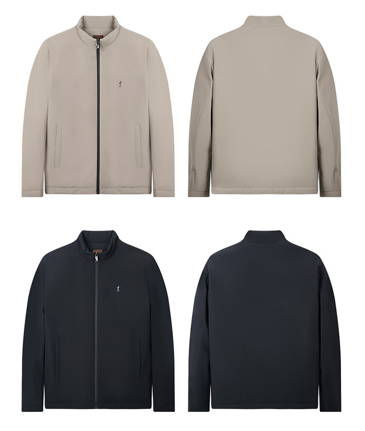 Caizi Men's Stand Collar Jacket Autumn Winter 2025 New Graphene Warm Fabric Embroidered Simple Business Casual Windproof 4