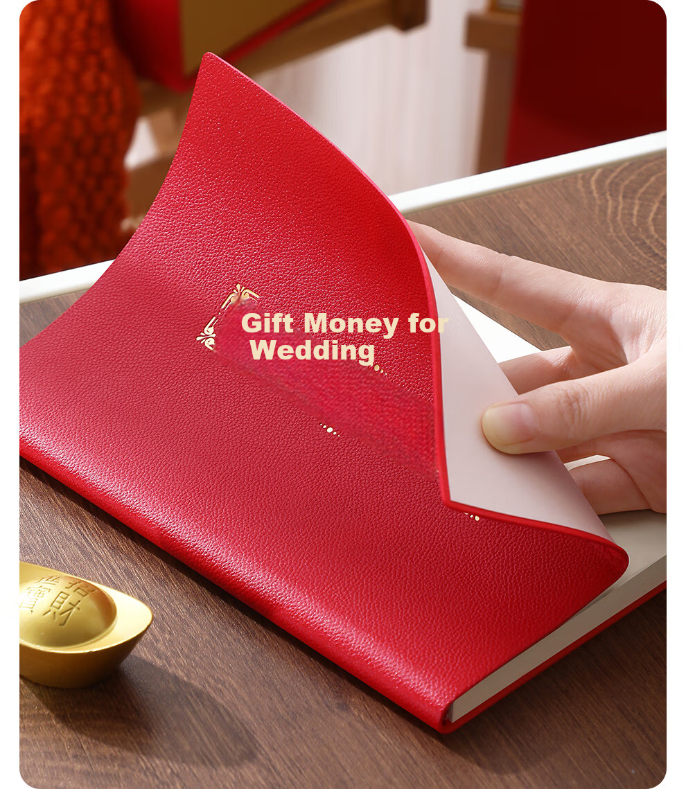 Faramon Wedding Gift Money Accounting Book, Marriage Ceremony Gift Registry, Cash Gift Record Book, Leather Gift Money Registry Book, Guest Gift List Notebook, B5-Personal Gift Money Ledger 6