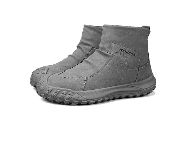 Warrior Men's Martin Boots Autumn Winter New Retro Durable Hiking Shoes Non-slip Work Boots 645 Black Size 39 20