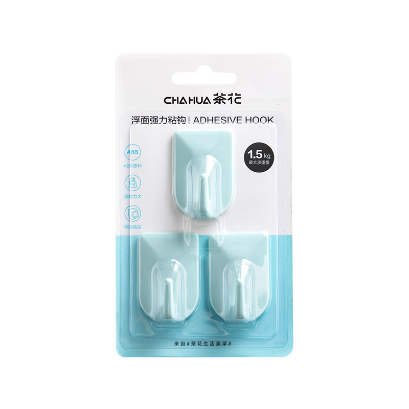 CHAHUA Hook Stickers, Strong Adhesive Hooks No Drilling Required, Bathroom Clothes Hanger, Kitchen And Bathroom Hooks, Random Colors, 3 Pieces