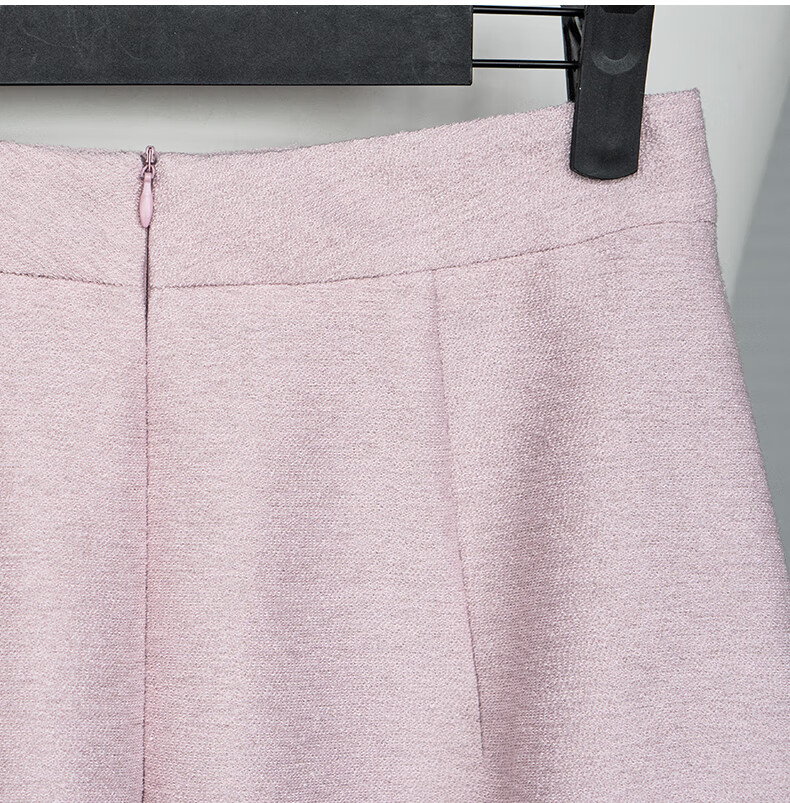 ROEYSHOUSE Premium Little Chanel Style Slim Fit Short Jacket + Skirt Two-Piece Set 09299 Pink M 23