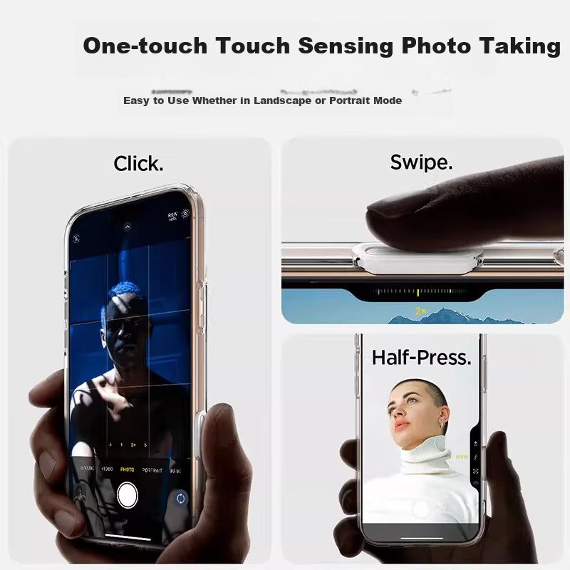 ZHIWEISHI Чехол для Apple iPhone 16 Pro Max, прозрачный, с AI-кнопкой, магнитный, тонкий, противоударный, простой, из ПК+ТПУ