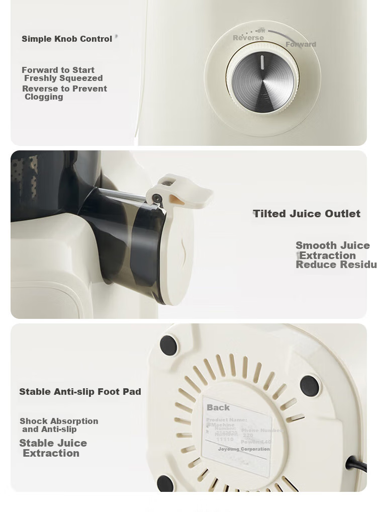 Joyoung Juicer, No-Cut Large Diameter Juicing Machine, Whole Fruit Pulp Separation Juicer, Z11-LZ820 4