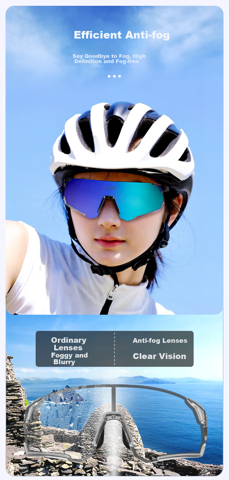 OBAOLAY Color-Changing Cycling Glasses for Running, Day And Night Use, Mountain And Road Bike Windproof Sports Goggles 4