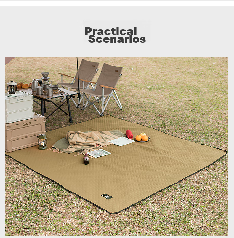 CAMEL Outdoor Mat, Picnic Mat, Camping Mat, Moisture-Proof Mat for Outdoor Cooking, Tent Mat, Outdoor Picnic Blanket, Sleeping Pad, Ground Mat 5