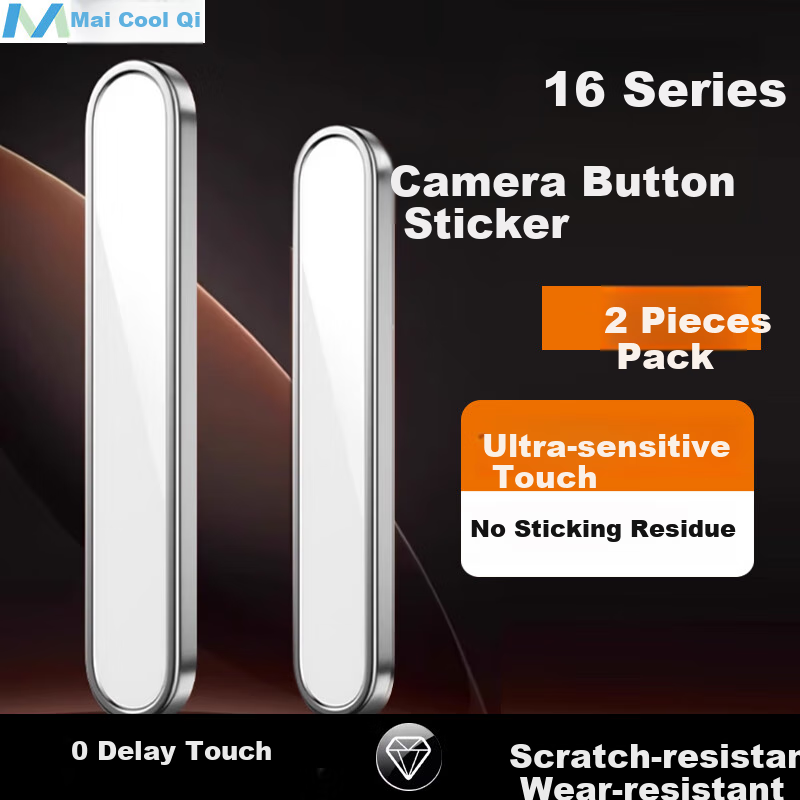 MAIKUQI Camera Button Protector for Apple IPhone 16 Series, Compatible with IPhone 16 Pro Max And 16 Plus, Silver White, 2 Pieces Per Pack