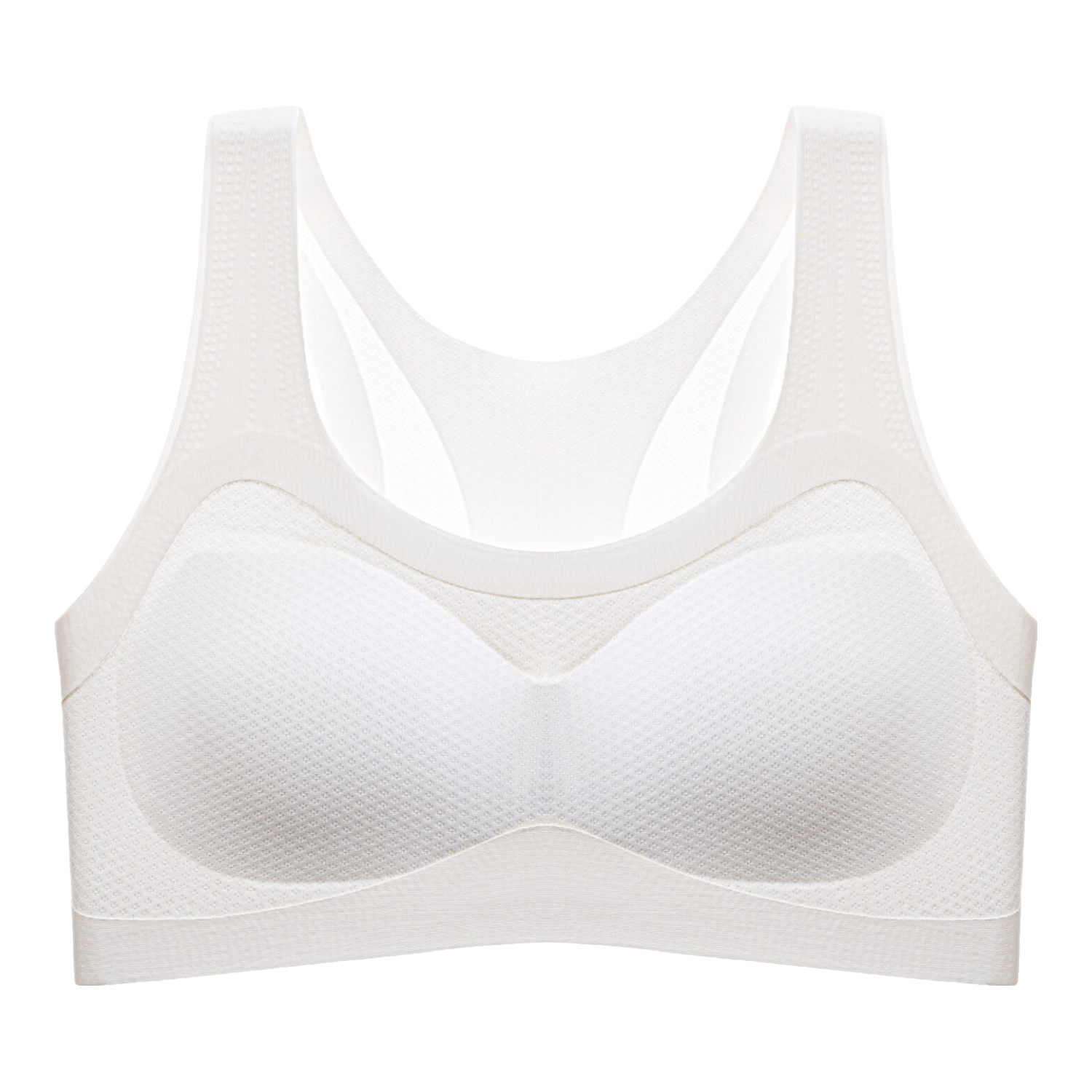 Dushiliren Seamless Bra for Girls, Shaping Bra for Middle And High School Students in Puberty, Sports Bra with Anti-Shock Design, White, Size L