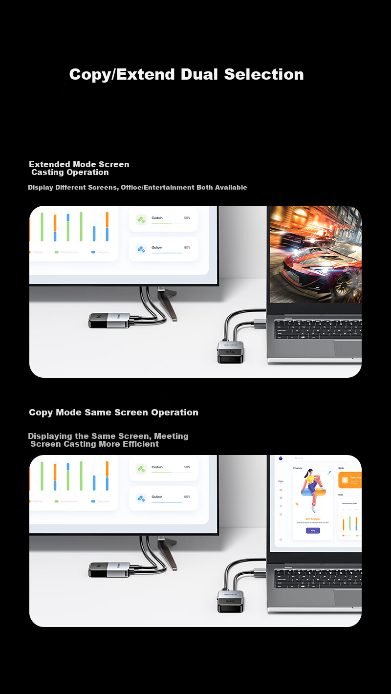 SAMZHE HDMI Wireless Screen Mirroring Device, High-Definition Conference Sharing Device, Compatible with Laptops And Desktop Computers, for Connecting to TVs, Monitors, And Projectors, Point-To 50-Meter Transmission Device WP402 15