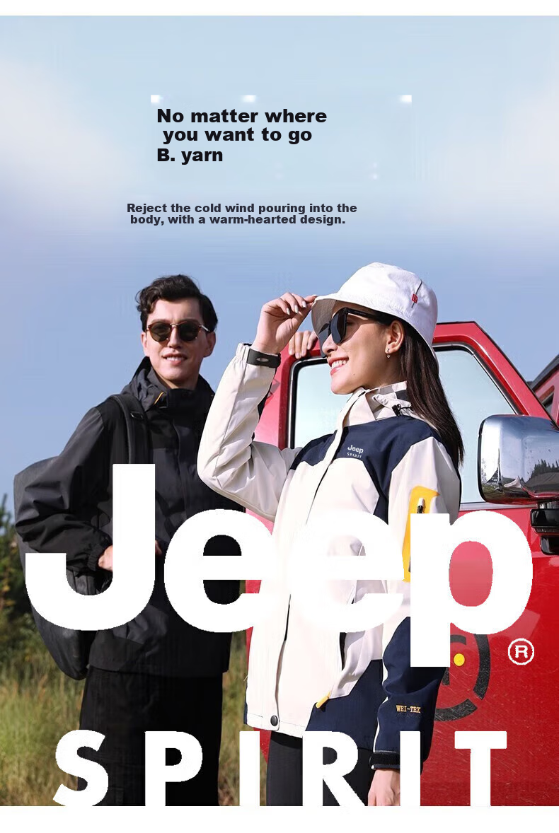 JEEP SPIRIT Unisex Single-Layer Outdoor Windproof, Warm And Cold-Resistant Jacket, Hiking Coat 6