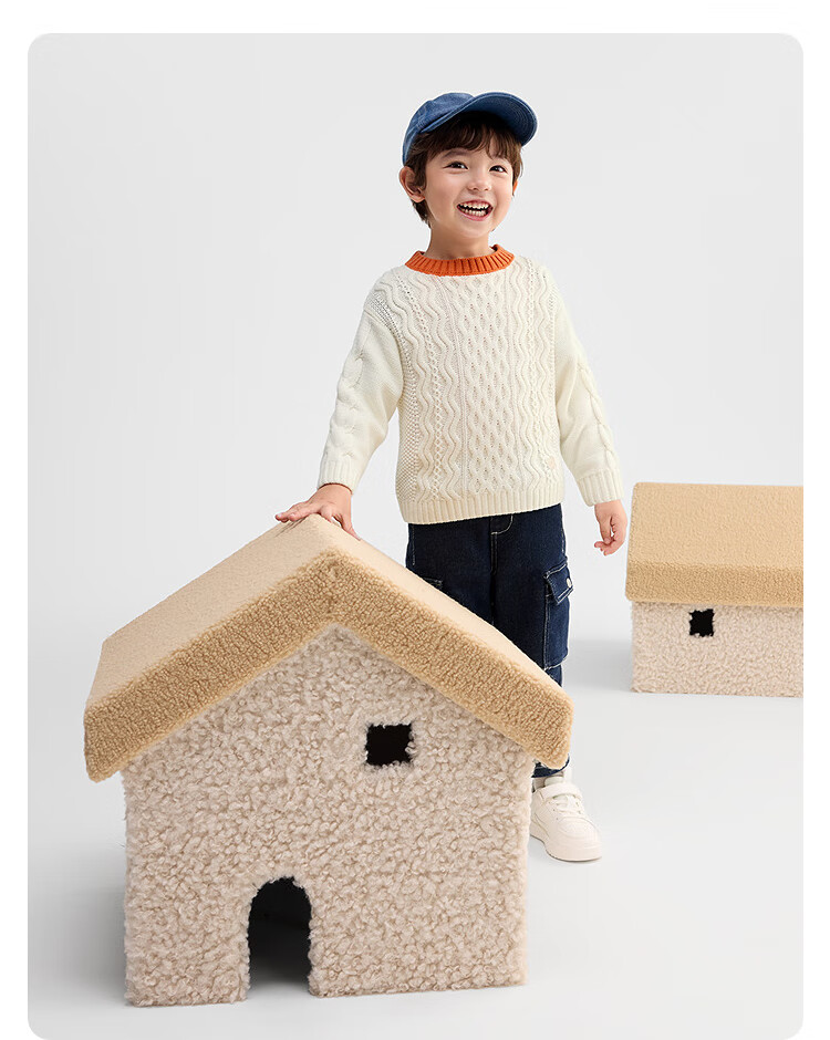 BALABALA balaOne Girls' Sweater 2025 Winter Cable Knit Pullover Boys' Baby Knitwear 208425103206 7