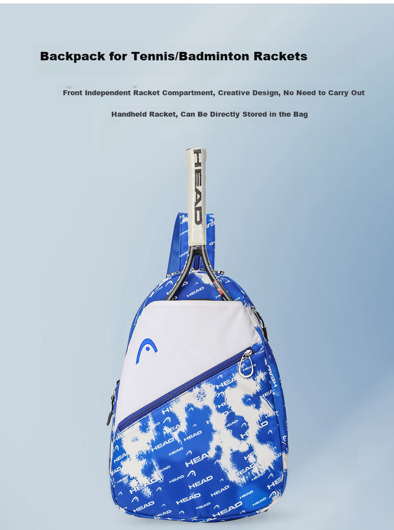 HEAD Tennis Racket Bag, Outdoor Casual Mini Backpack, Student Travel Schoolbag, Badminton Sports Small Shoulder Bag 4