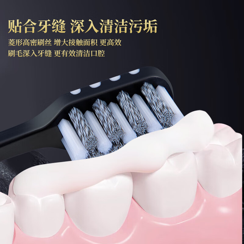 Gelunya [4 Hard Bristle Toothbrushes] Men's Strong Cleaning Spiral Bristle Brush with Stain Removal And Gum Protection for Home Use