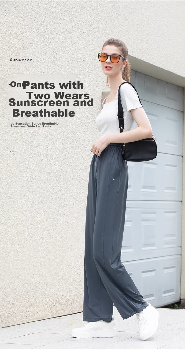 Moxun Women's Cooling Sunscreen Casual Pants Summer Cool Wide-Leg Straight Slim Trousers Convertible 2
