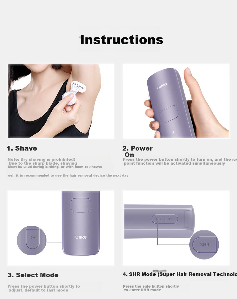 Ulike Air4 Max Sapphire Ice Point Hair Removal Device Beard Trimmer Shaver Beauty Instrument Subsidized Birthday Mother's Day Gift 37