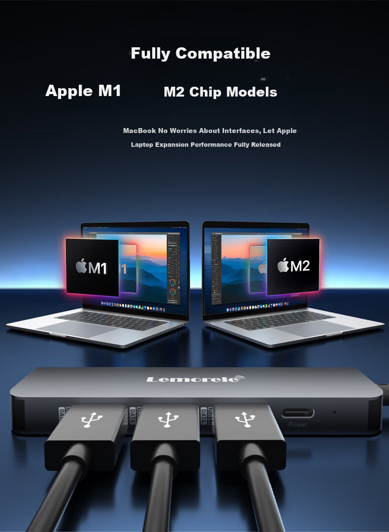 Lemorele Type-C Expansion Dock 5-In Mac Hub HDMI/USB/PD100W Compatible Thunderbolt 4 Laptop Adapter TC101 8