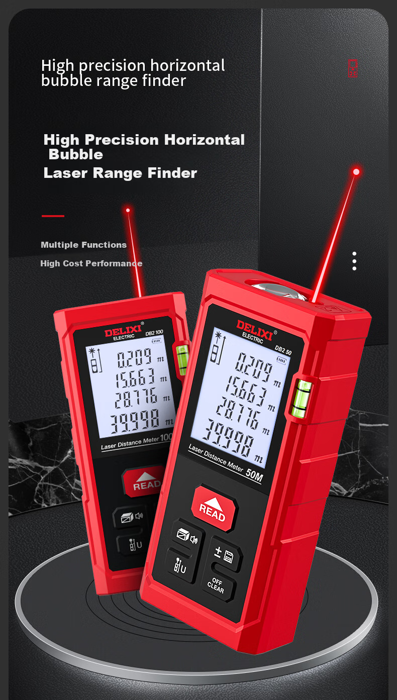 DELIXI ELECTRIC Laser Distance Meter Upgraded High-Precision Electronic Tape Measure with Projection Line 50m Range 3