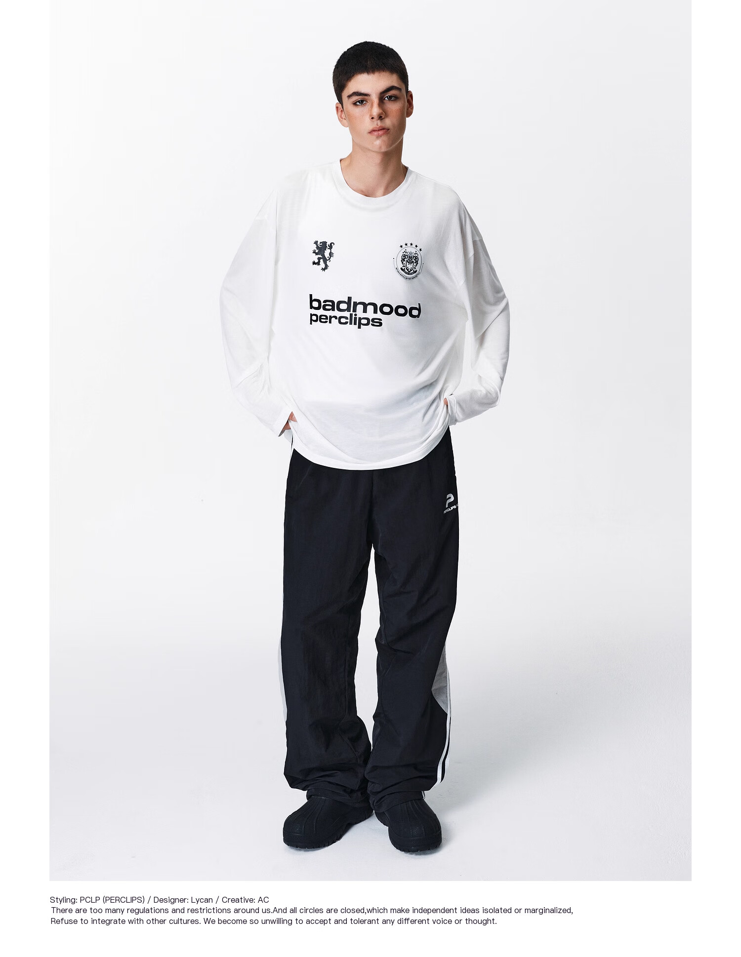PCLP Printed Long Sleeve Sports Hoodie Loose Fit American Style Lightweight T-Shirt M White 9