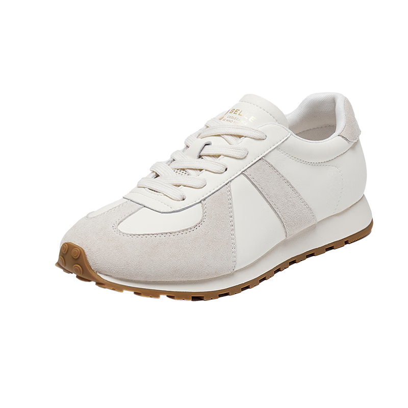 Belle Lightweight Oxygen Agan Training Shoes for Women Student Autumn New Lightweight Height Increasing Casual Shoes B2660CM5 Cream White 36