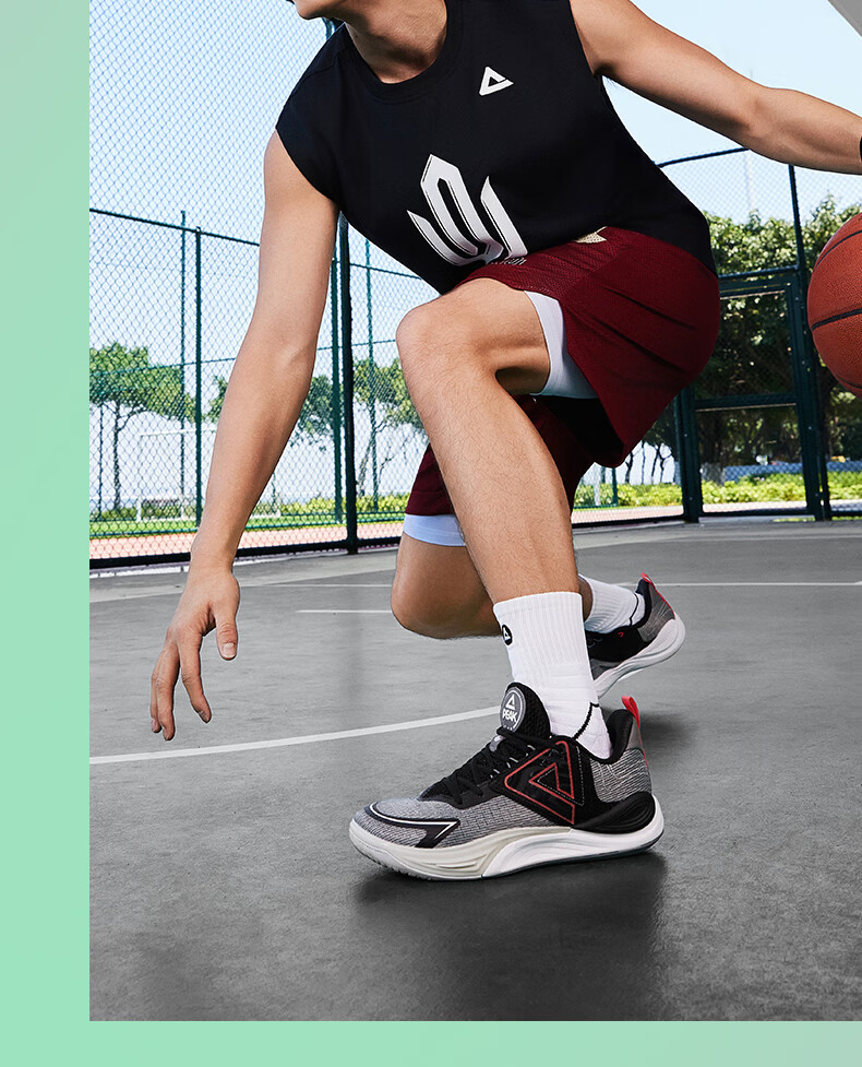 PEAK Taiji Zhufeng 3.0 Basketball Shoes for Men, Summer Wear-Resistant, Shock-Absorbing Sports Shoes, Competition Sneakers DA530351 23