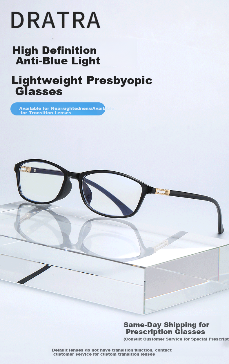 DRATRA Reading Glasses for Men, High-Definition Anti-Blue Light Presbyopic Glasses, Ultra-Light Fashionable Middle-Aged And Elderly Reading Glasses for Phone Use, Hyperopia Glasses 1
