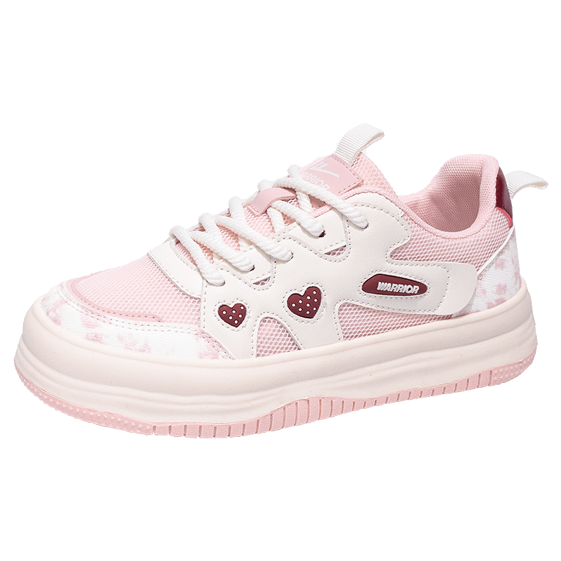 Warrior Women's 2025 New Breathable Mesh Fashionable Youthful Versatile Sneakers Pink Size 39