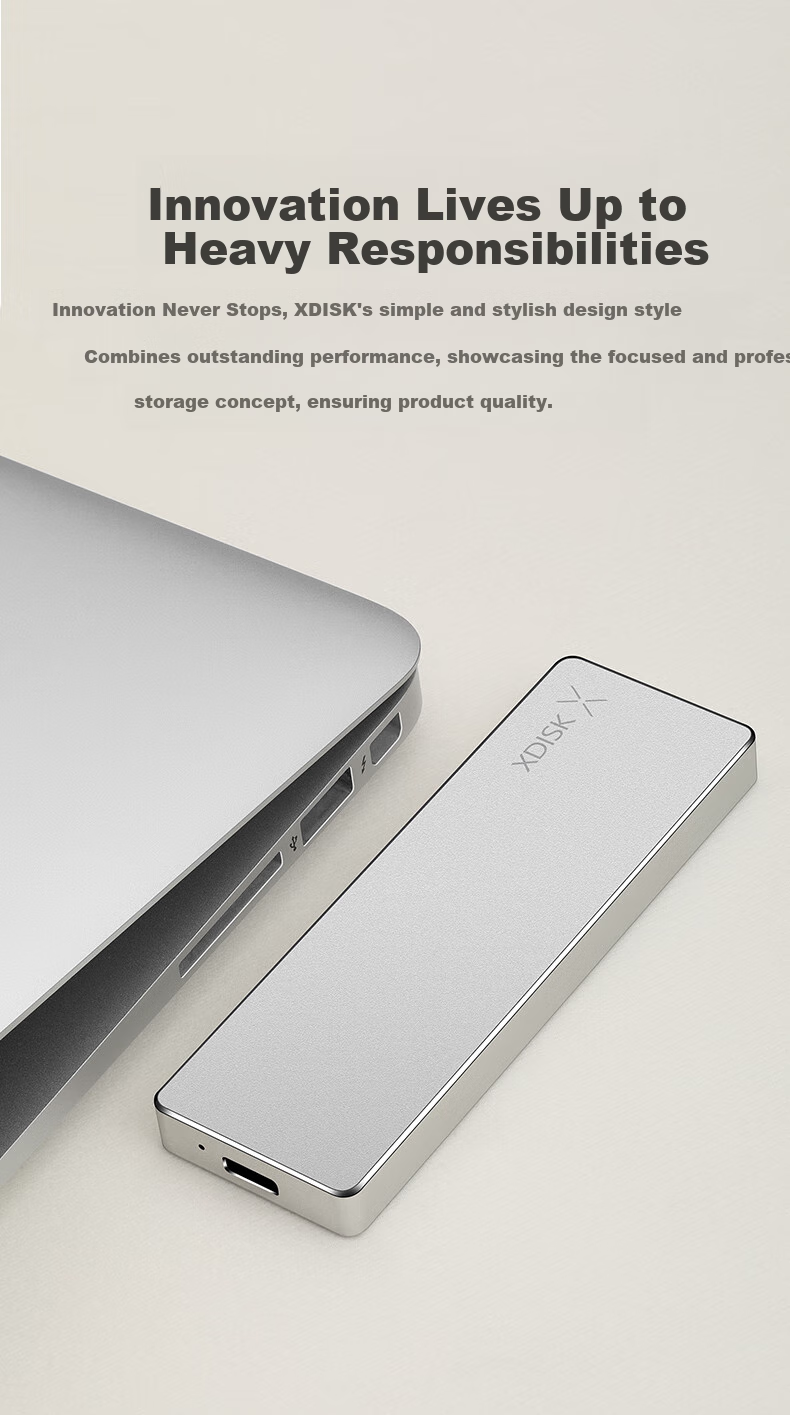 Xiaopan (XDISK) 1TB USB3.2 Portable Solid State Drive (PSSD), M Series, Type-C, Silver, NVMe Protocol, Ultra-Thin Portable, Direct Phone Connection, Compatible with MAC 7