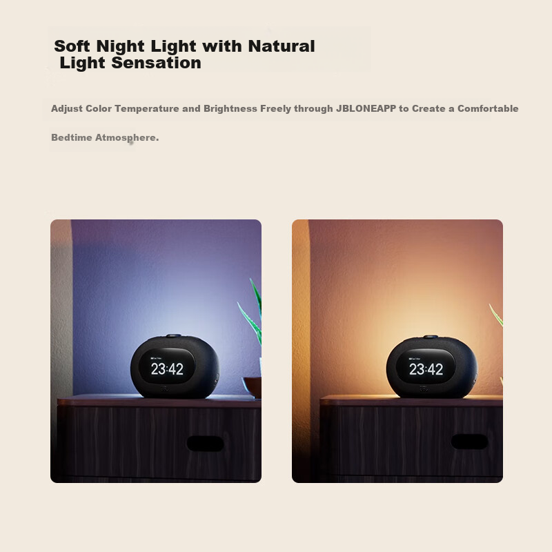 JBL HORIZON 3 Bluetooth Alarm Clock Speaker, Home Bedroom Audio System, Ambient Night Light, FM Radio Tuning, Gift Recommendation, Black