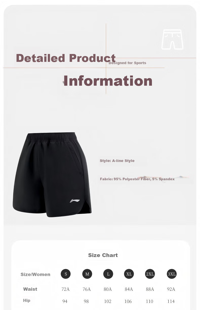 Li-Ning Women's Sports Shorts, Summer New Style, Running Ice Silk Quick-Dry Casual Beach Shorts, Yoga Loose Three-Quarter Length Pants, Size M 21