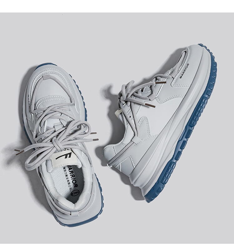 Warrior Official Women's Shoes 2026 Spring Sports Shoes Women Thick Sole Height Increasing Sneakers Women Green Beige 38 14