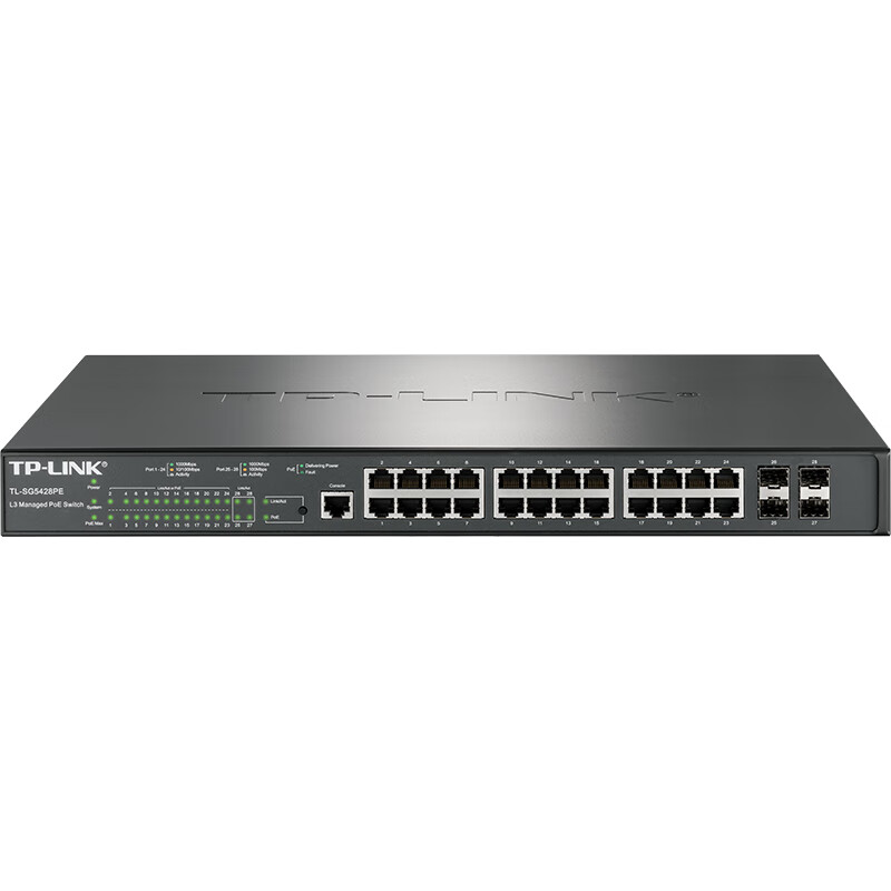 TP-LINK 24-Port Gigabit PoE+4 Gigabit SFP Full Gigabit PoE Switch, Maximum Power Supply of 370W for The Whole Device, TL-SG5428PE