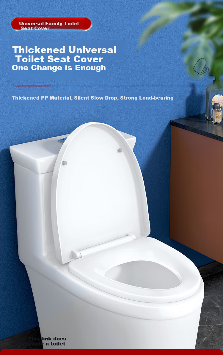 Larsd Toilet Seat, Universal V-Shaped Thickened Toilet Cover Accessory, Old-Style Quick-Release Toilet Ring, Toilet Seat Cover V08 3