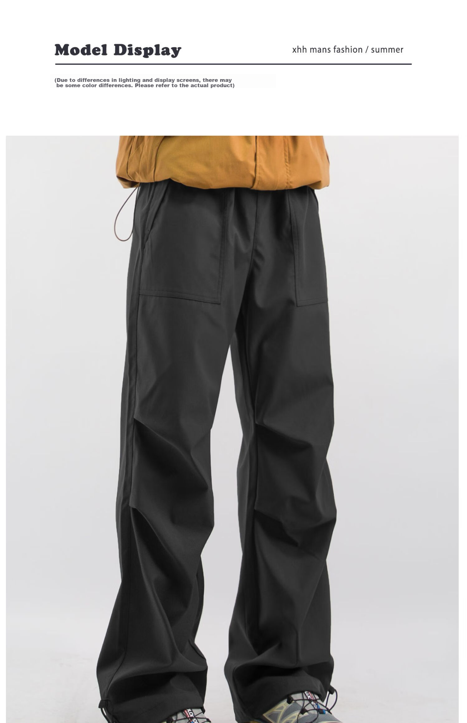 CLOR Outdoor Work Pants for Men, Spring And Summer Style, Windproof Sports Hiking Assault Casual Straight-Leg Trousers, CL52 Black M 4