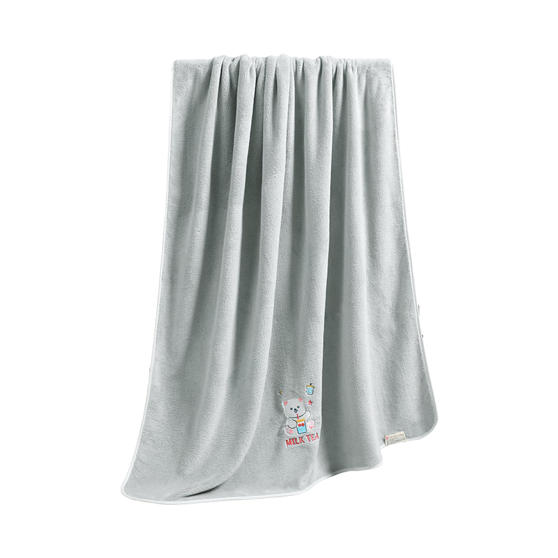 Grace Class A Bath Towel, 460g Extra Large And Thick, Skin-Friendly Soft Coral Fleece, Super Absorbent Quick-Drying, Large Bath Towel for Showering, Gray