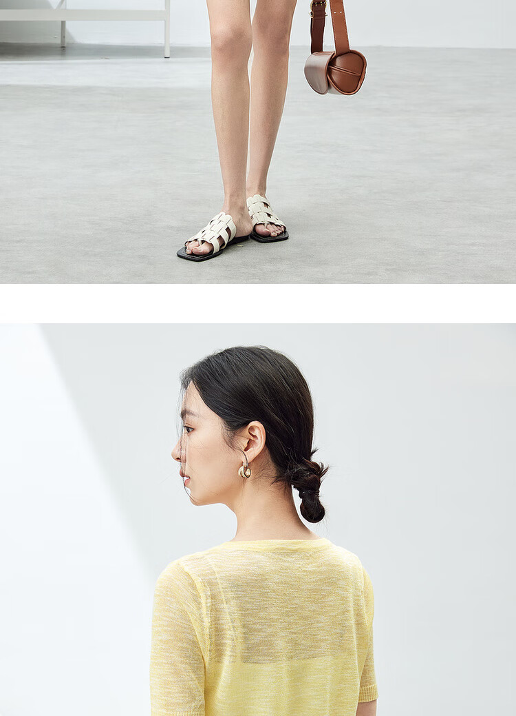 Sentubila Lazy Atmosphere Milk Huhu Refreshing Knit Top for Women, Summer V-Neck Short-Sleeve Cardigan, White, L 16